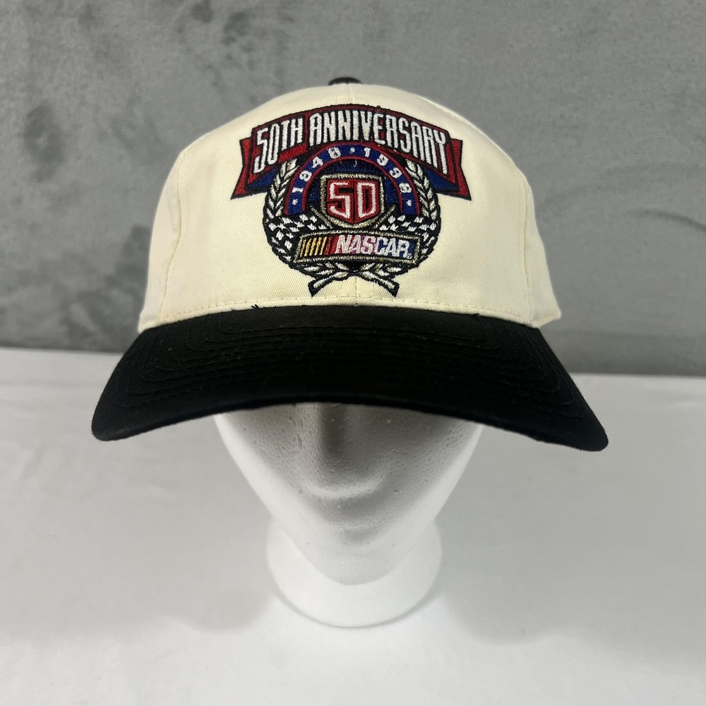 Vintage NASCAR 50th Anniversary Hat Cap Strap Back One Size NASCAR Racing 90s